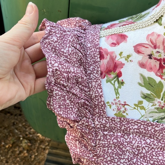 NWT Purple Floral Cottagecore Cut Out Back Midi Dress - Picture 12 of 17